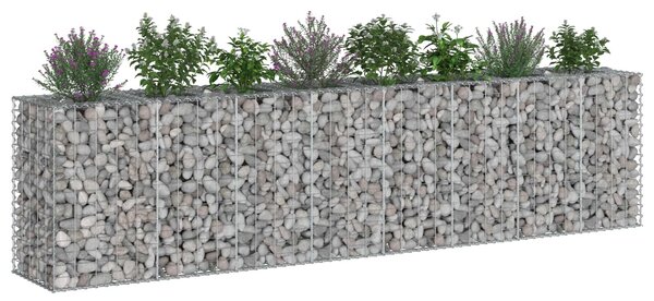 VidaXL Gabion emelt ágy 2 db 330 x 50 x 80 cm Horganyzott Acél Ezüst