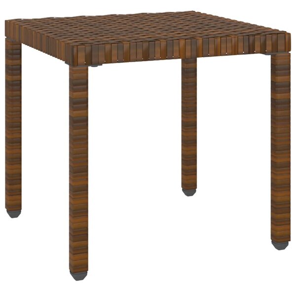 VidaXL 2 db barna polyrattan napozóágy asztallal