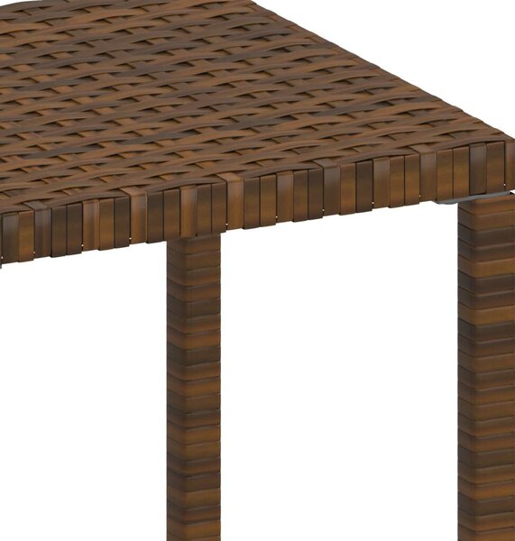 VidaXL 2 db barna polyrattan napozóágy asztallal