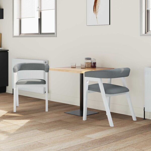 Étkező Székek 2 pcs Fehér 54 x 57 x 73 cm Tömör Gumi Fa