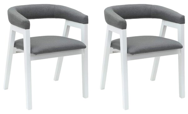 Étkező Székek 2 pcs Fehér 54 x 57 x 73 cm Tömör Gumi Fa