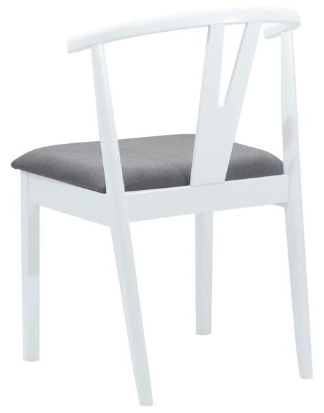Étkezőszék 2 pcs Fehér és Szürke Tömör Gumi Fa