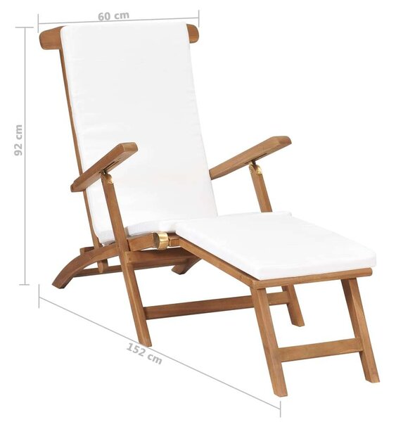 VidaXL Teakfa Napozószék - 152x60x92 cm