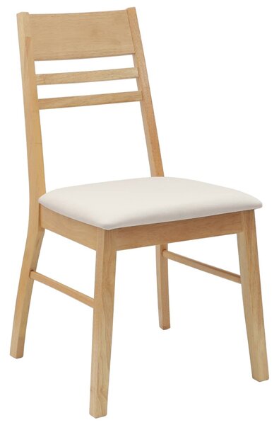 Étkező Székek 2 pcs Természetes 43 x 54 x 89 cm Tömör Gumi Fa