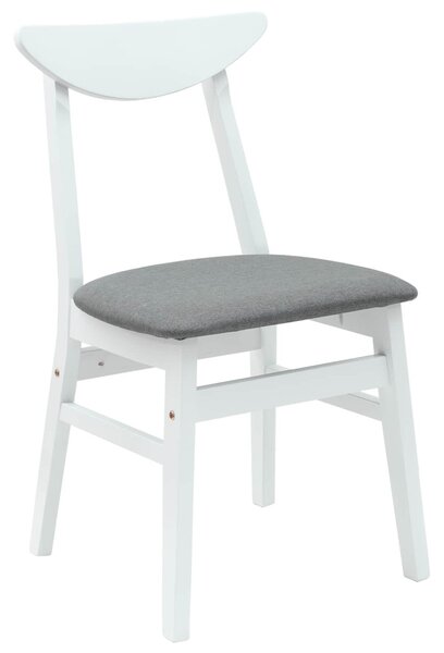 Étkező Székek 2 pcs Fehér 42 x 47.5 x 81 cm Tömör Gumi Fa