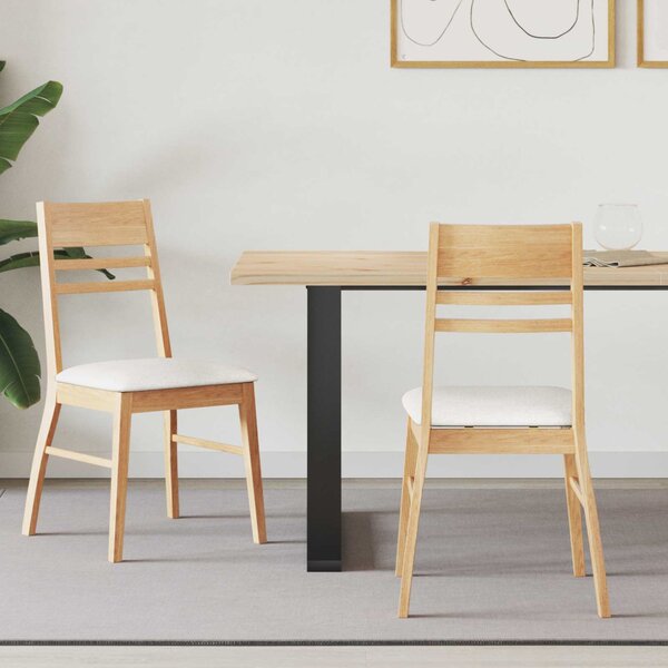 Étkező Székek 2 pcs Természetes 43 x 54 x 89 cm Tömör Gumi Fa