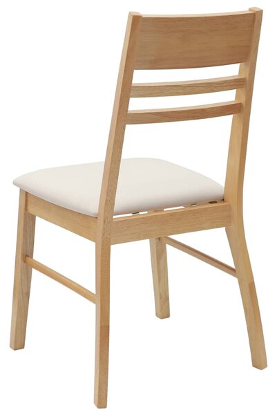 Étkező Székek 2 pcs Természetes 43 x 54 x 89 cm Tömör Gumi Fa