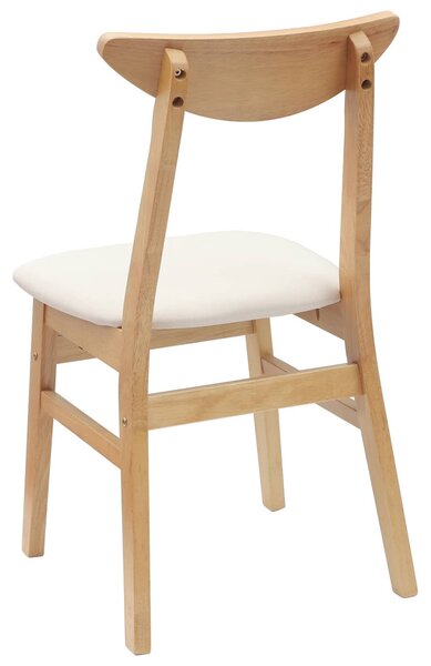 Étkező Székek 2 pcs Természetes 42 x 47.5 x 81 cm Tömör Gumi Fa