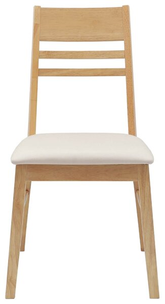 Étkező Székek 2 pcs Természetes 43 x 54 x 89 cm Tömör Gumi Fa