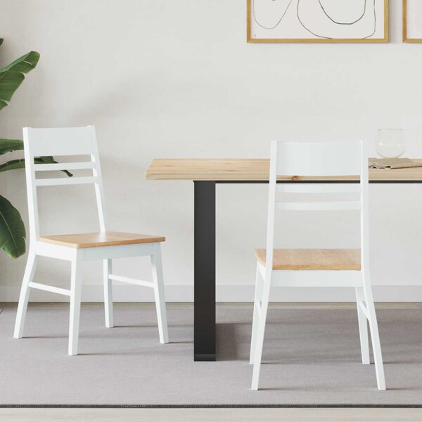 Étkező Székek 2 pcs Fehér 43 x 54 x 89 cm Tömör Gumi Fa