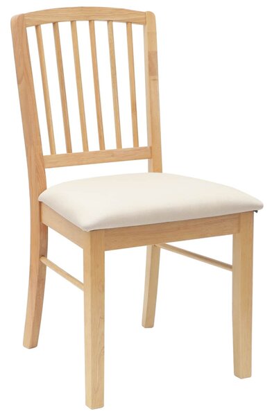 Étkező Székek 2 pcs Természetes 50 x 52,5 x 91 cm Tömör Gumi Fa