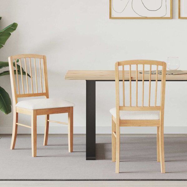 Étkező Székek 2 pcs Természetes 50 x 52,5 x 91 cm Tömör Gumi Fa