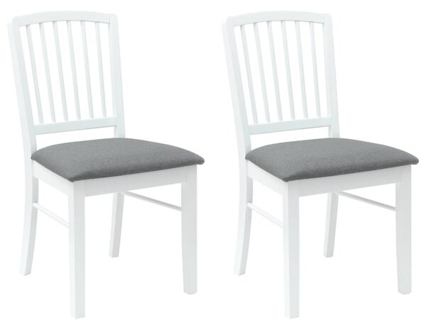 Étkező Székek 2 pcs Fehér 50 x 52,5 x 91 cm Tömör Gumi Fa