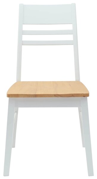 Étkező Székek 2 pcs Fehér 43 x 54 x 89 cm Tömör Gumi Fa