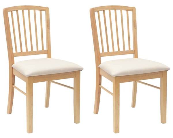 Étkező Székek 2 pcs Természetes 50 x 52,5 x 91 cm Tömör Gumi Fa