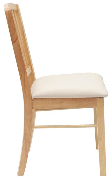 Étkező Székek 2 pcs Természetes 50 x 52,5 x 91 cm Tömör Gumi Fa