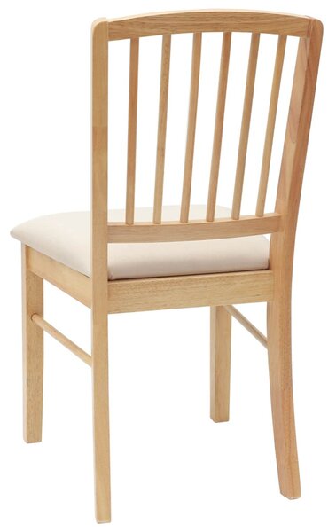 Étkező Székek 2 pcs Természetes 50 x 52,5 x 91 cm Tömör Gumi Fa