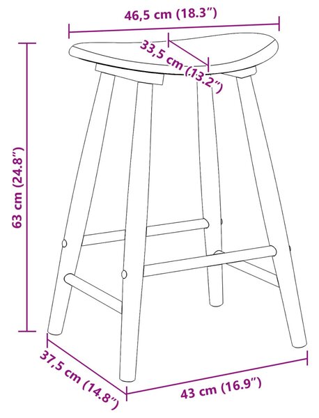 Étkező Székek 2 pcs Fehér 46 x 37 x 63 cm Tömör Gumi Fa
