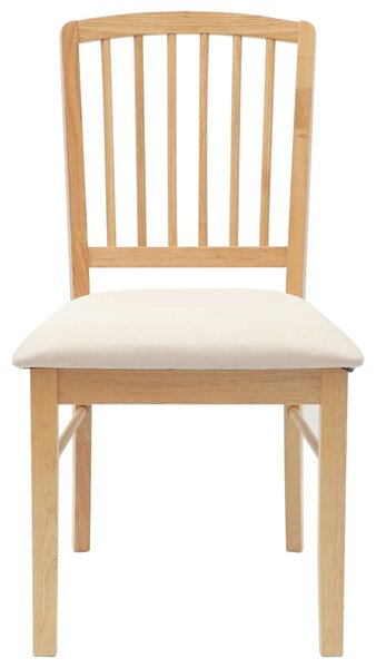 Étkező Székek 2 pcs Természetes 50 x 52,5 x 91 cm Tömör Gumi Fa