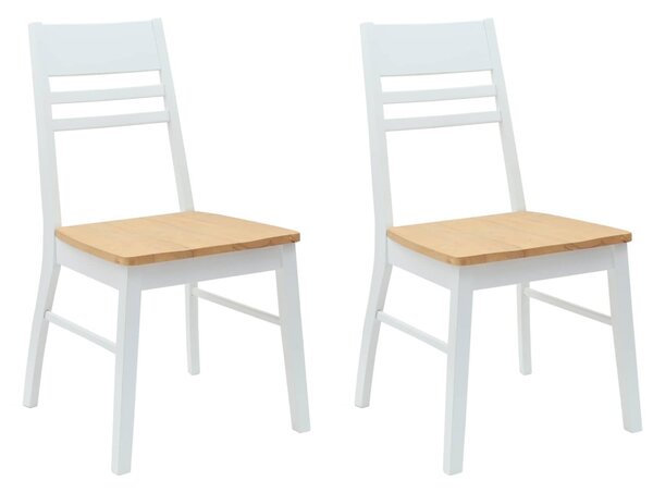 Étkező Székek 2 pcs Fehér 43 x 54 x 89 cm Tömör Gumi Fa
