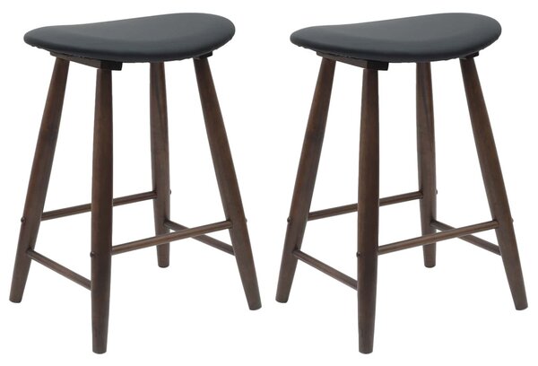 Étkező Székek 2 pcs Világos Barna 46 x 37 x 63 cm Tömör Gumi Fa