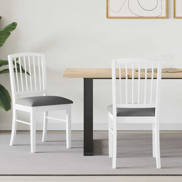 Étkező Székek 2 pcs Fehér 50 x 52,5 x 91 cm Tömör Gumi Fa