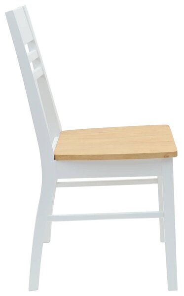 Étkező Székek 2 pcs Fehér 43 x 54 x 89 cm Tömör Gumi Fa
