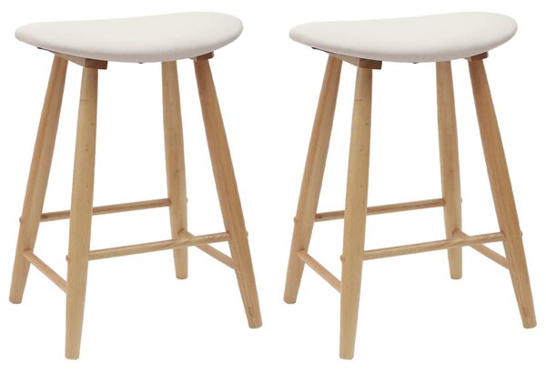 Étkező Székek 2 pcs Természetes 46 x 37 x 63 cm Tömör Gumi Fa