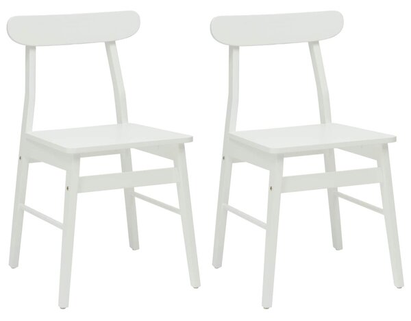 Étkezőszék 2 pcs Fehér 43 x 44,5 x 77 cm Tömör Gumi Fa