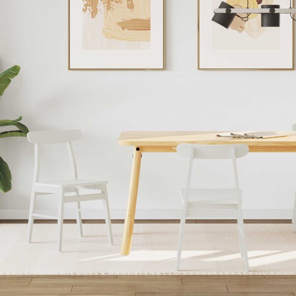 Étkezőszék 2 pcs Fehér 43 x 44,5 x 77 cm Tömör Gumi Fa