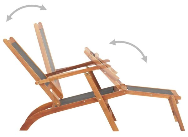 VidaXL Akácfa Nyugágy - Textilén Ülés - 141cm