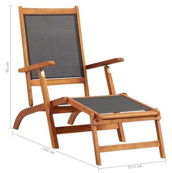VidaXL Akácfa Nyugágy - Textilén Ülés - 141cm
