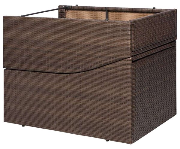 VidaXL Napozóágy - Barna Polyrattan - 192cm