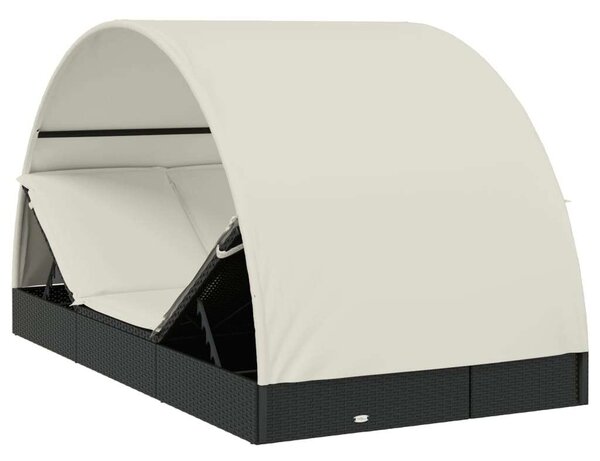 Polyrattan Napágy - 2 Személyes - Kerek Tető - 211x112x140cm
