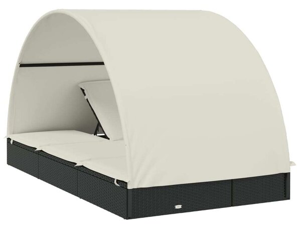 Polyrattan Napágy - 2 Személyes - Kerek Tető - 211x112x140cm