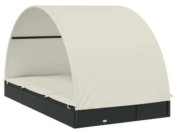 Polyrattan Napágy - 2 Személyes - Kerek Tető - 211x112x140cm