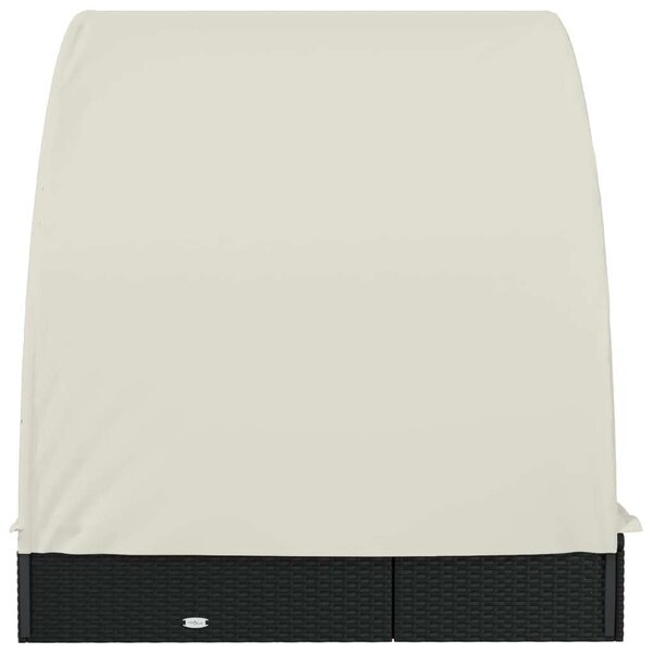 Polyrattan Napágy - 2 Személyes - Kerek Tető - 211x112x140cm