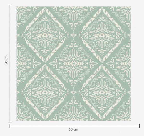Tapéta Türkiz és bézs geometriai minta fürtökkel, Tapétá keleti stílusban, a00466 : Uwalls.hu