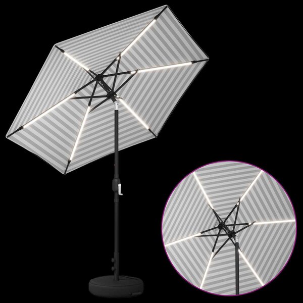 VidaXL Kerti napernyő LED világítással és talppal 230 x 230 cm