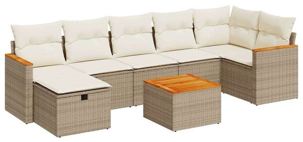 VidaXL Polyrattan Kerti Ülőgarnitúra - 8 részes - Bézs
