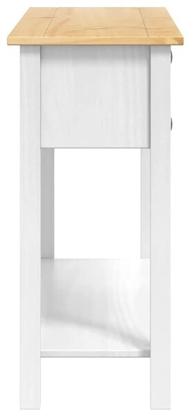 Végasztal fiókkal Fehér 114 x 34,5 x 73 cm Tömör fenyőfa