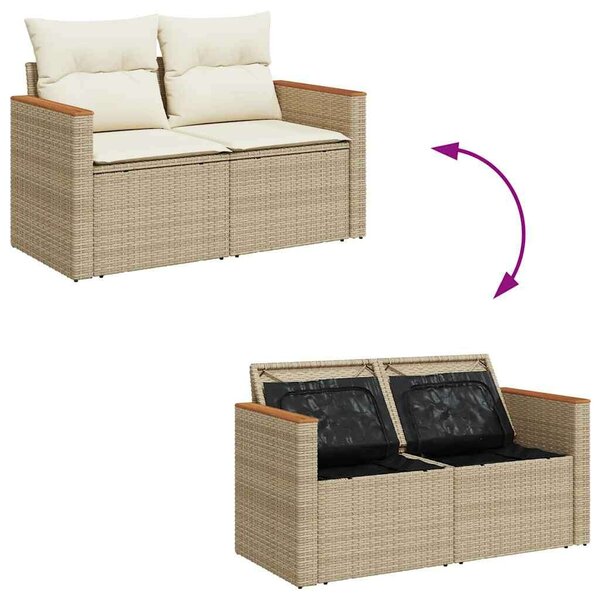 VidaXL Polyrattan Kerti Ülőgarnitúra - 8 részes - Bézs