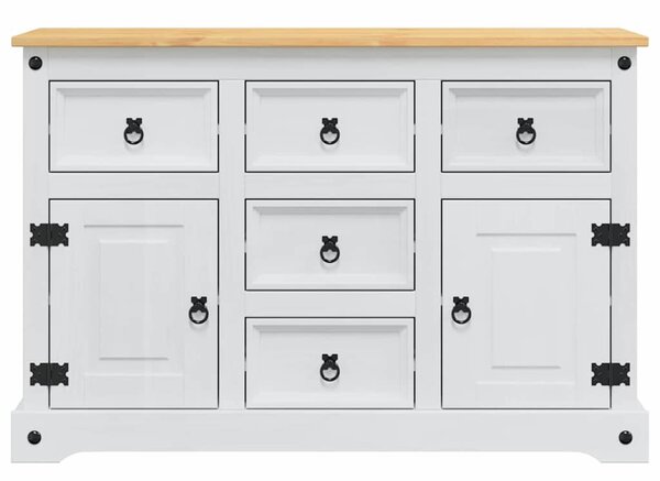 Tárolódobozok fiókkal Fehér 112 x 40 x 75 cm Tömör fenyőfa