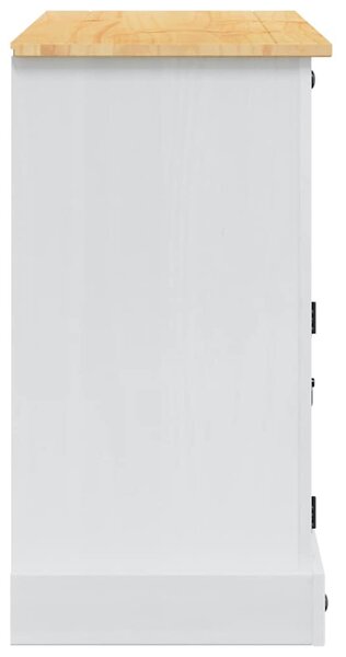 Tárolódobozok fiókkal Fehér 112 x 40 x 75 cm Tömör fenyőfa