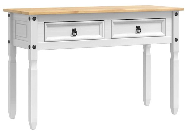 Végasztal fiókkal Fehér 115 x 46 x 73 cm Tömör fenyőfa