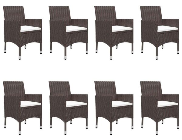 Polyrattan Kerti Étkezőgarnitúra - 9 részes - Barna