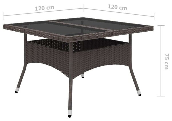 Polyrattan Kerti Étkezőgarnitúra - 9 részes - Barna