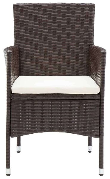 VidaXL - 5 részes Kerti Étkezőgarnitúra - Polyrattan - Barna