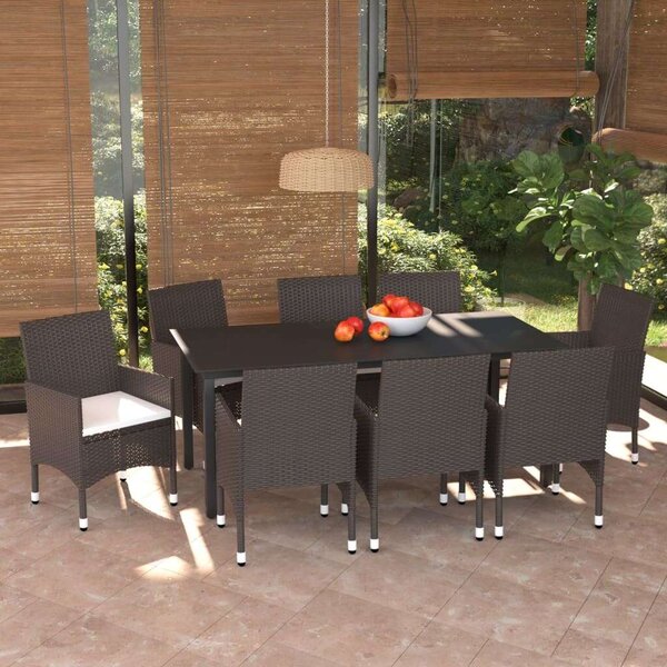 VidaXL Polyrattan Kerti Étkezőgarnitúra - 9 részes