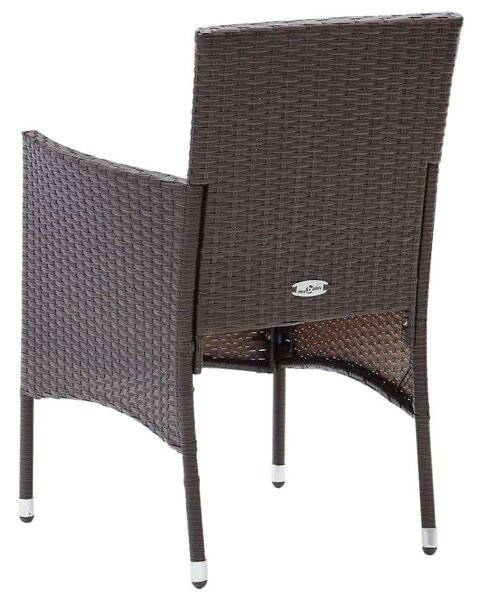 VidaXL - 5 részes Kerti Étkezőgarnitúra - Polyrattan - Barna